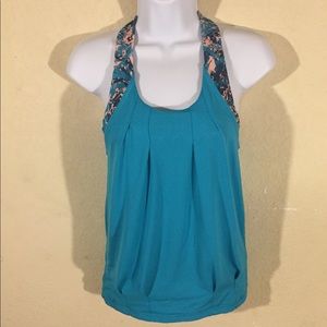 🍀 Ivivva Double Tank 10 Turquoise Blue Pink B25018
